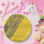 Gelbe Reifenwarnung Pappteller (Party)