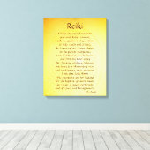 Gelbe Reiki-Heilungs-Gedicht Leinwanddruck (Insitu (Holzboden))