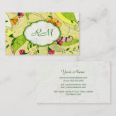 Gelbe Retro Abstrakte BlumenCollage Visitenkarte (Vorne/Hinten)