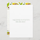 Gelbe Retro Abstrakte Blumenzange Einladung (Vorne/Hinten)