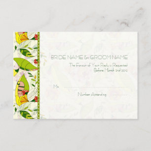 Gelbe Retro Abstrakte Blumenzange UAWG RSVP Karte