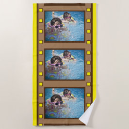 Gelbe Retro-Folie Strip Foto Badetuch