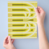 Gelbe Retro-Kathedrale Bulk Scrapbook Papier Seite (Hand)