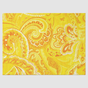 Gelbe Retro Paisley Bandanna/Bandana Seidenpapier
