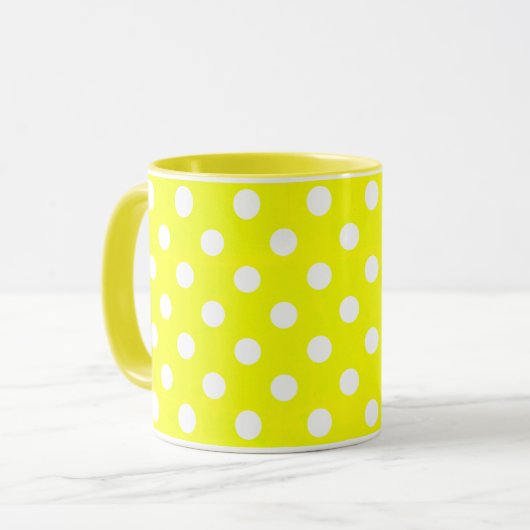 gelbe retro-punkte tasse (Vorderseite Links)