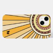 Gelbe Retro-Sonnenstrahlen Eigener Monobuchstabe Case-Mate iPhone Hülle (Rückseite (Horizontal))
