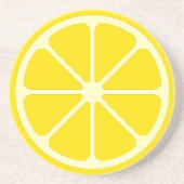 Gelbe Retro-Zitronendekor Gelbe Untersetzer (Vorne)