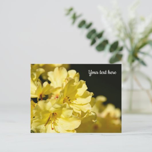 Gelbe Rhododendron Postkarte (Stehend Vorderseite)