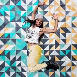 Gelbe Rhombus Leggings