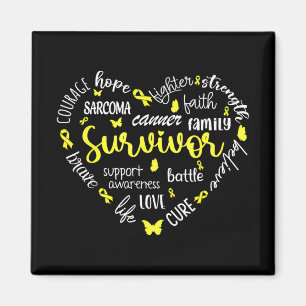 Gelbe Ribbon Herz Sarcoma Krebs Bewusstsein Warri Magnet