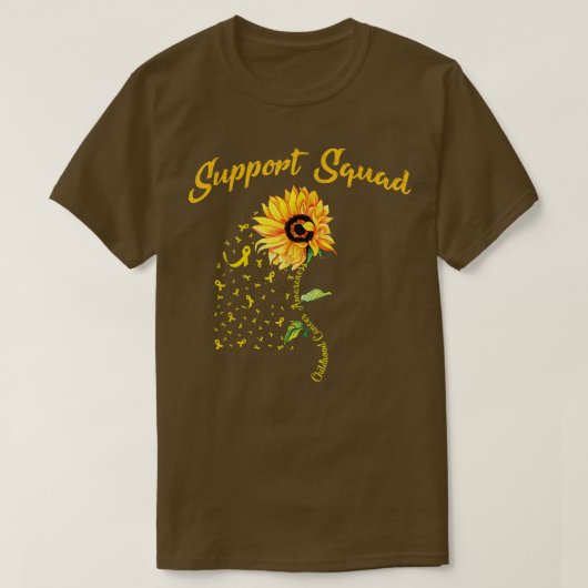 Gelbe Ribbon-Sonnenblume Kinderkrebs-Bewusstsein T-Shirt (Design vorne)
