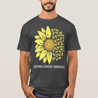 Gelbe Ribbon-Sonnenblume Sarcoma Krebs Bewusstsein T-Shirt
