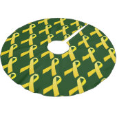 Gelbe Ribbons gepolstertes Muster Polyester Weihnachtsbaumdecke (Schrägansicht)