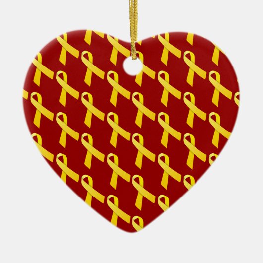 Gelbe Ribbons Keramik Ornament (Vorne)