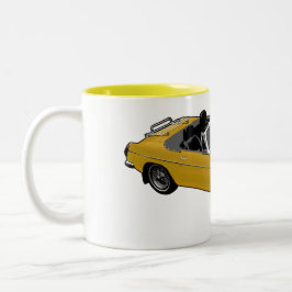 gelbe Roadster-Tasse Zweifarbige Tasse