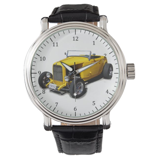 Gelbe Roadster-Uhr 1932 Armbanduhr (Vorderseite)