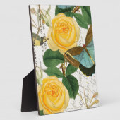 Gelbe romantische Rose Fotoplatte (Seite)