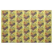 Gelbe Rooster Hühnergeflecht Folklorefabrik Stoff (Fat Quarter (45,7 x 55,9 cm))