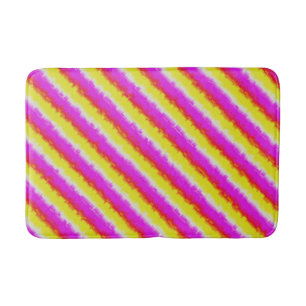 Gelbe Rosa Artdeco Regenbogen Streifen Badematte