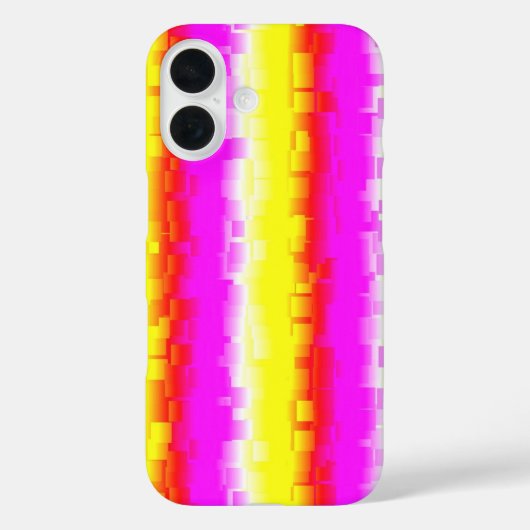 Gelbe Rosa Artdeco Regenbogen Streifen Case-Mate iPhone Hülle (Rückseite)