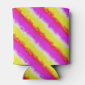 Gelbe Rosa Artdeco Regenbogen Streifen Dosenkühler (Rückseite)