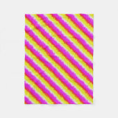 Gelbe Rosa Artdeco Regenbogen Streifen Fleecedecke (Vorderseite)