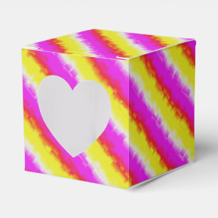 Gelbe Rosa Artdeco Regenbogen Streifen Geschenkschachtel