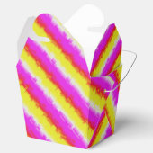 Gelbe Rosa Artdeco Regenbogen Streifen Geschenkschachtel (Geöffnet)