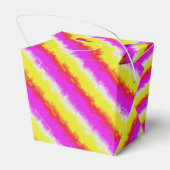 Gelbe Rosa Artdeco Regenbogen Streifen Geschenkschachtel (Rückseite)