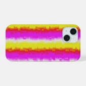 Gelbe Rosa Artdeco Regenbogen Streifen iPhone 15 Hülle (Rückseite (Horizontal))