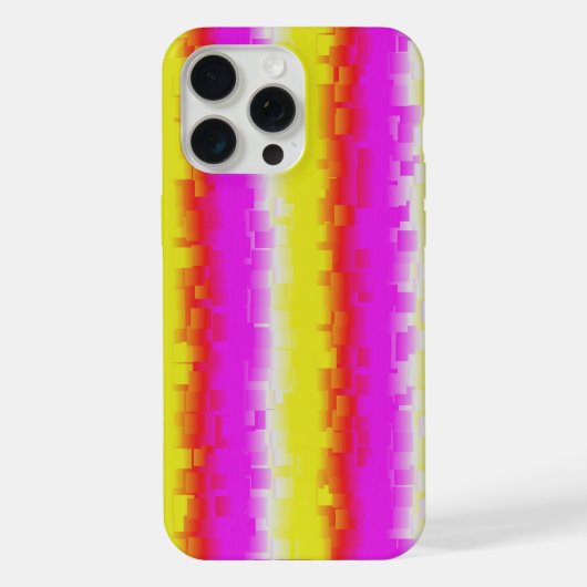 Gelbe Rosa Artdeco Regenbogen Streifen iPhone Hülle (Rückseite)