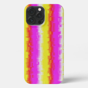 Gelbe Rosa Artdeco Regenbogen Streifen iPhone 13 Pro Max Hülle