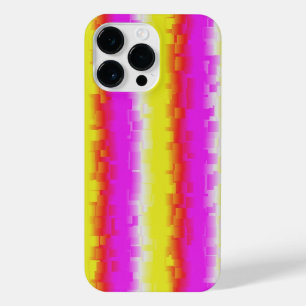 Gelbe Rosa Artdeco Regenbogen Streifen iPhone 14 Pro Max Hülle