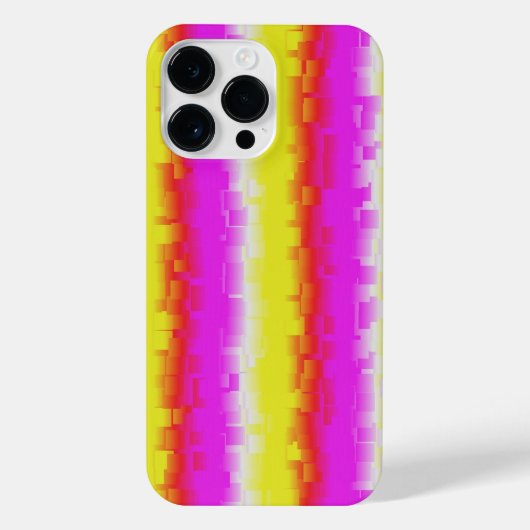 Gelbe Rosa Artdeco Regenbogen Streifen iPhone Hülle (Rückseite)