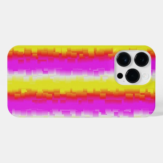 Gelbe Rosa Artdeco Regenbogen Streifen iPhone Hülle (Rückseite (Horizontal))