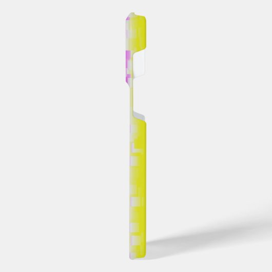 Gelbe Rosa Artdeco Regenbogen Streifen iPhone Hülle (Linke Seite)