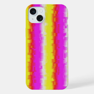 Gelbe Rosa Artdeco Regenbogen Streifen iPhone 15 Plus Hülle