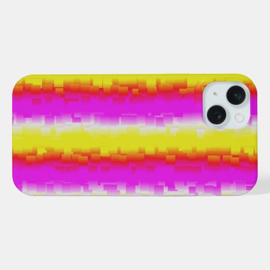 Gelbe Rosa Artdeco Regenbogen Streifen iPhone Hülle (Rückseite (Horizontal))