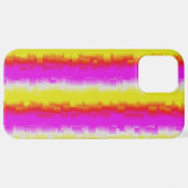 Gelbe Rosa Artdeco Regenbogen Streifen iPhone Hülle (Hinten horizontal)