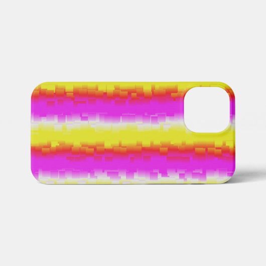 Gelbe Rosa Artdeco Regenbogen Streifen iPhone Hülle (Rückseite (Horizontal))