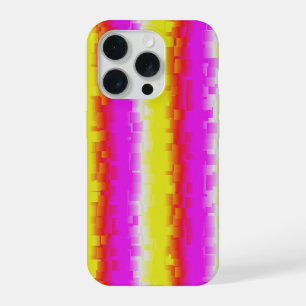 Gelbe Rosa Artdeco Regenbogen Streifen iPhone 15 Pro Hülle