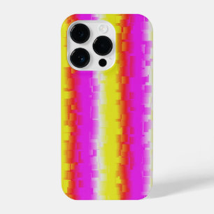 Gelbe Rosa Artdeco Regenbogen Streifen iPhone 14 Pro Hülle