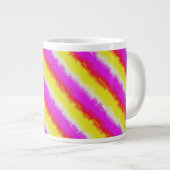 Gelbe Rosa Artdeco Regenbogen Streifen Jumbo-Tasse (Vorderseite Rechts)