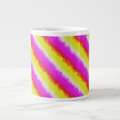 Gelbe Rosa Artdeco Regenbogen Streifen Jumbo-Tasse (Vorderseite)