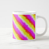 Gelbe Rosa Artdeco Regenbogen Streifen Jumbo-Tasse (Rechts)