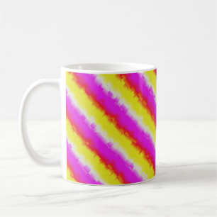 Gelbe Rosa Artdeco Regenbogen Streifen Kaffeetasse