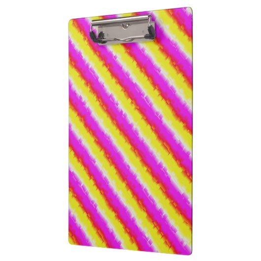 Gelbe Rosa Artdeco Regenbogen Streifen Klemmbrett (Links)