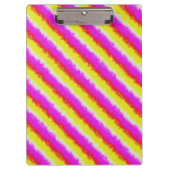 Gelbe Rosa Artdeco Regenbogen Streifen Klemmbrett (Vorderseite)