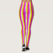 Gelbe Rosa Artdeco Regenbogen Streifen Leggings (Rückseite)