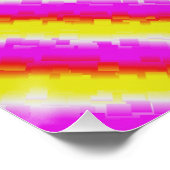 Gelbe Rosa Artdeco Regenbogen Streifen Poster (Ecke)